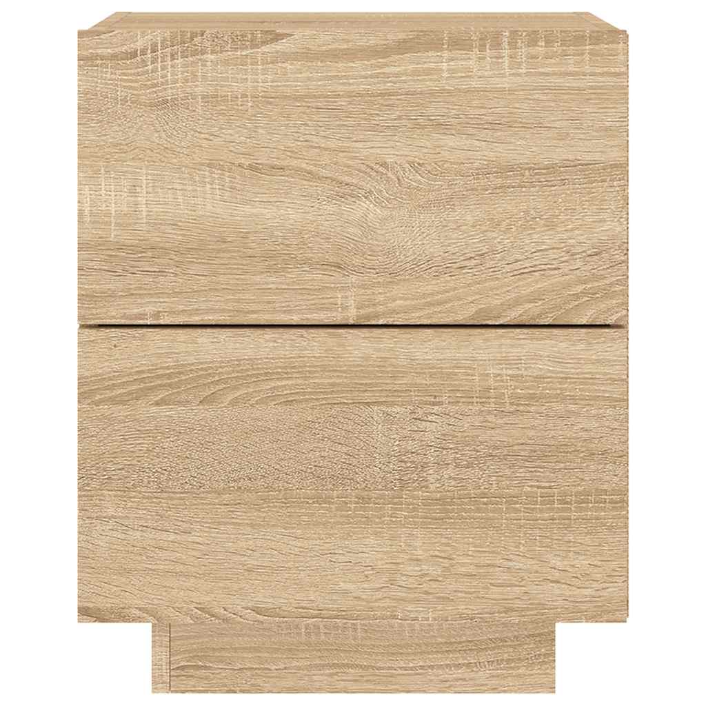 Nachttische mit LED-Leuchten 2 Stk. Sonoma Eiche Holzwerkstoff